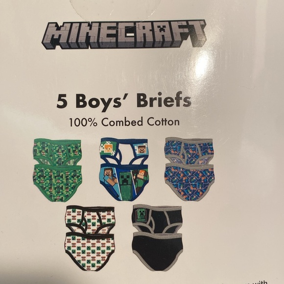 NIB - Minecraft Boys Briefs 1 - 5pk Size 8 by Handcraft - Picture 4 of 5